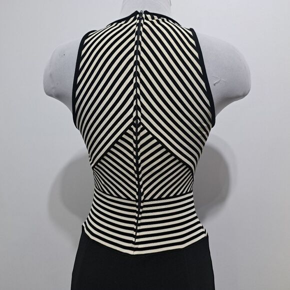 Vintage Tadashi Bodycon High Front Slit Y2K Classic Rib Knit Gothic Maxi Dres XS - Picture 11 of 14